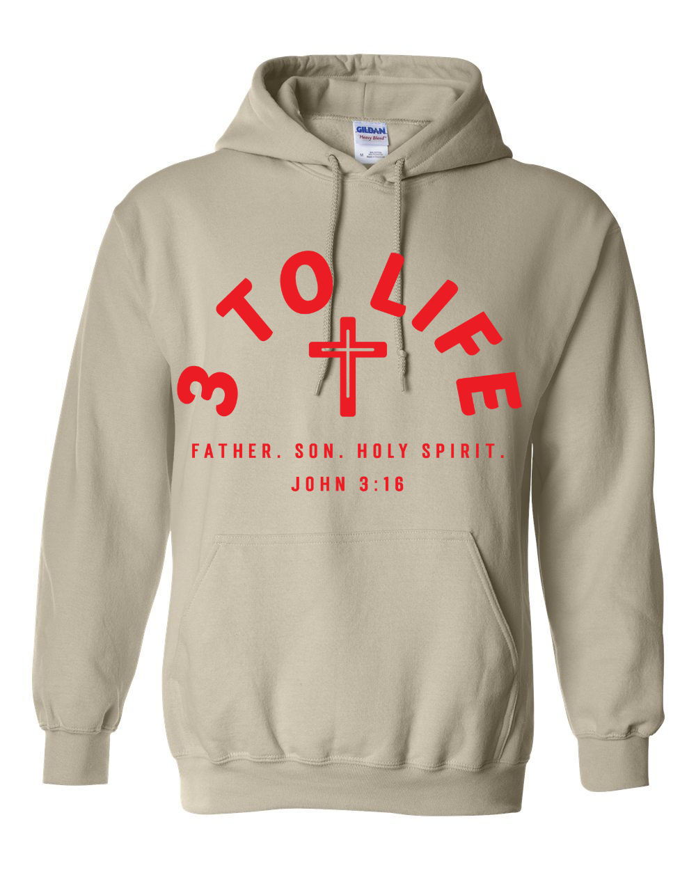 "Trinity Hoodie Sand & Red"