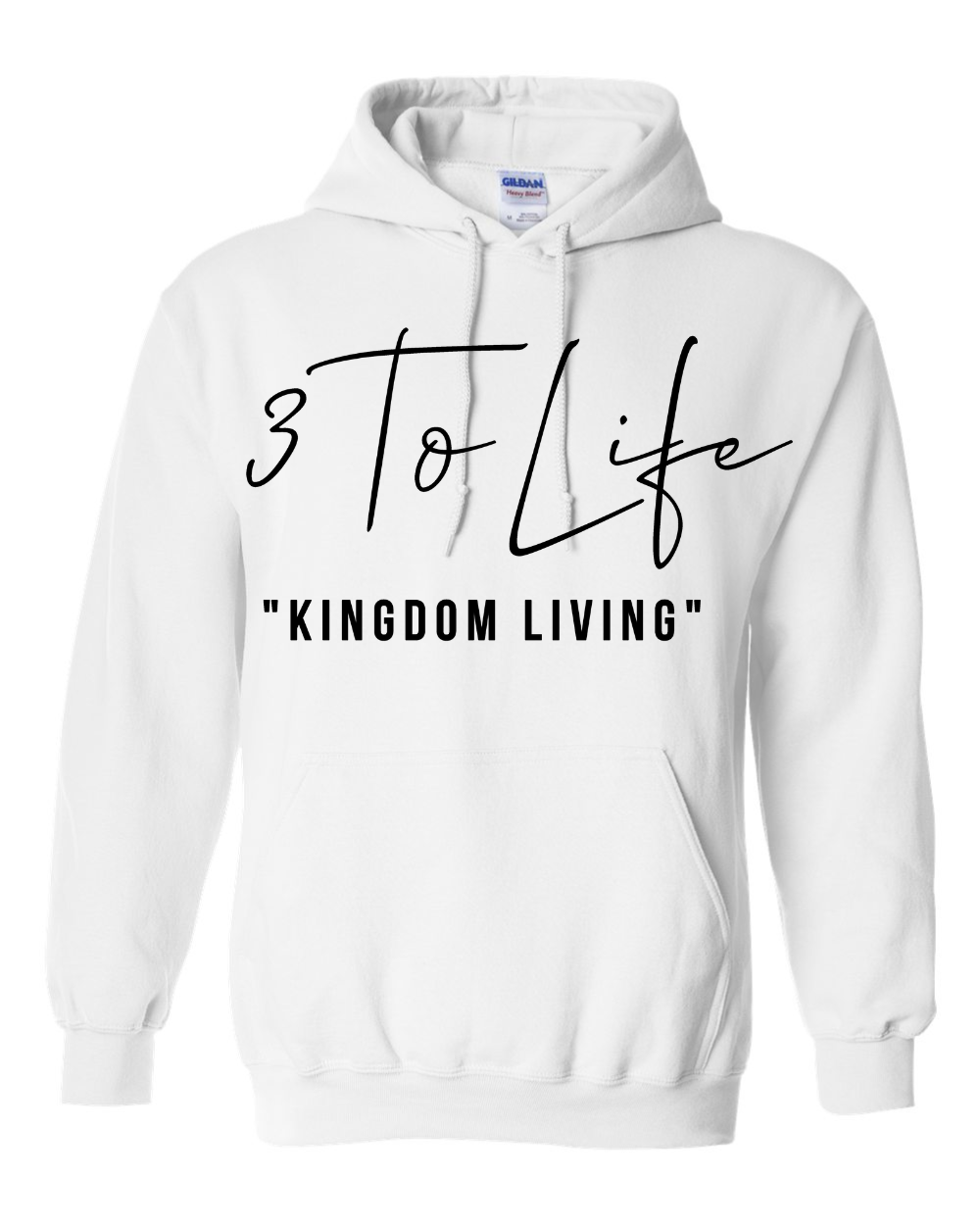 "Kingdom Living Hoodie White & Black"