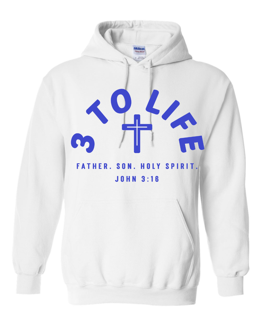 "Trinity Hoodie White & Blue"