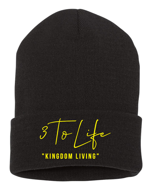 "Kingdom Living Beanie Black & Gold"