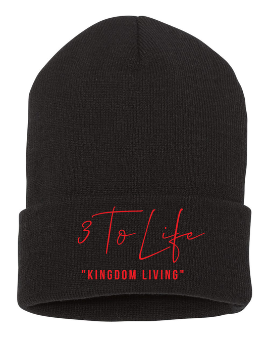 "Kingdom Living Beanie Black & Red"