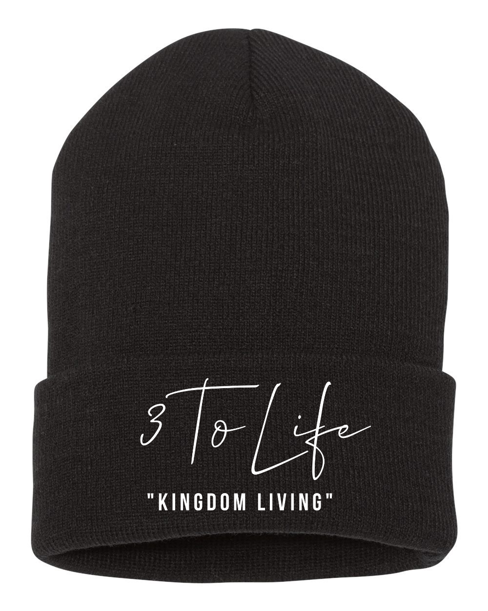 "Kingdom Living Beanie Black & White"