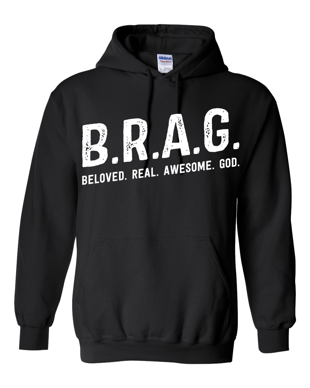 "B.R.A.G. Hoodie Black & White"