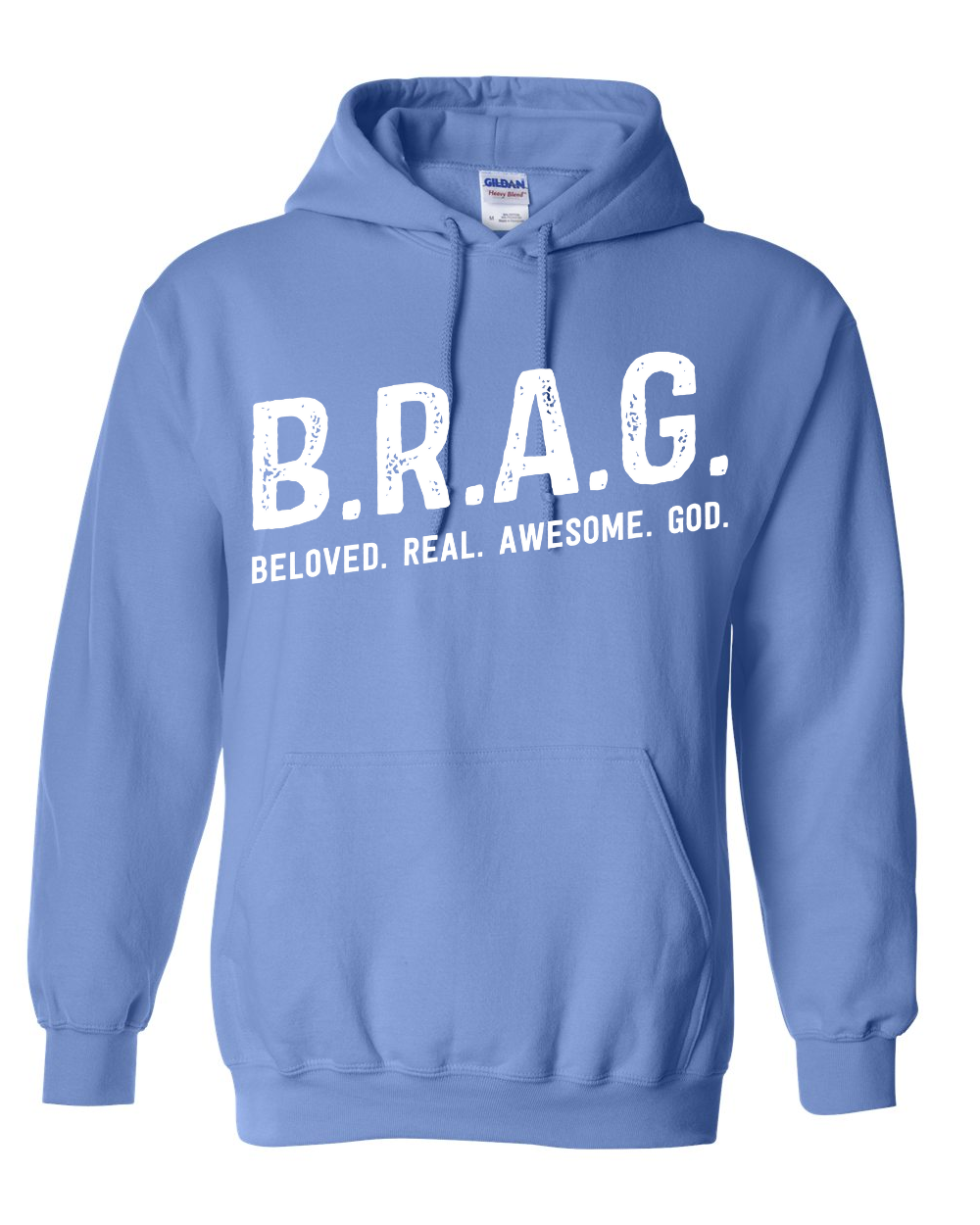 "B.R.A.G. Hoodie Carolina Blue & White"