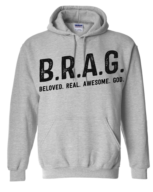 "B.R.A.G. Hoodie Gray & Black"