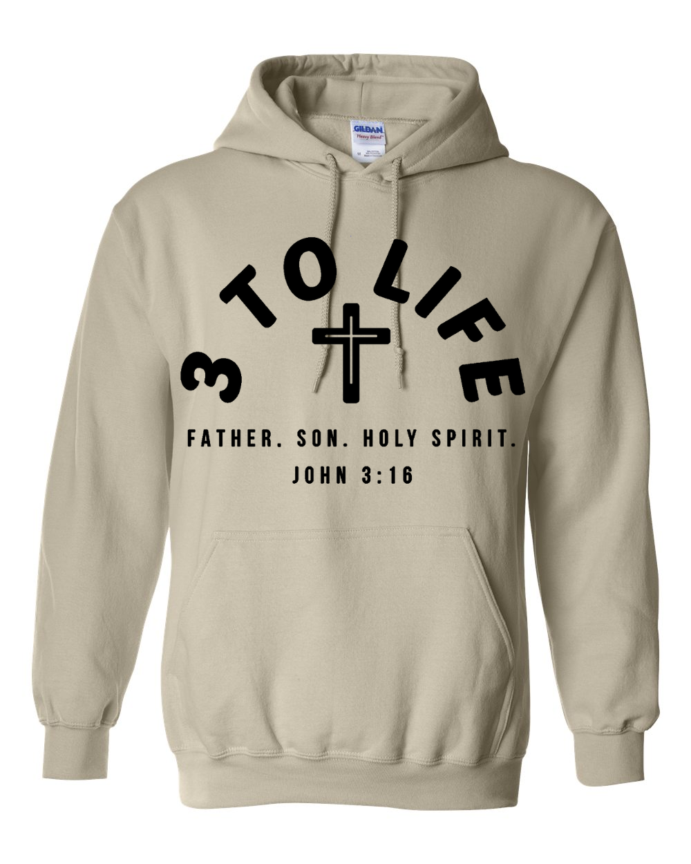 "Trinity Hoodie Sand & Black"