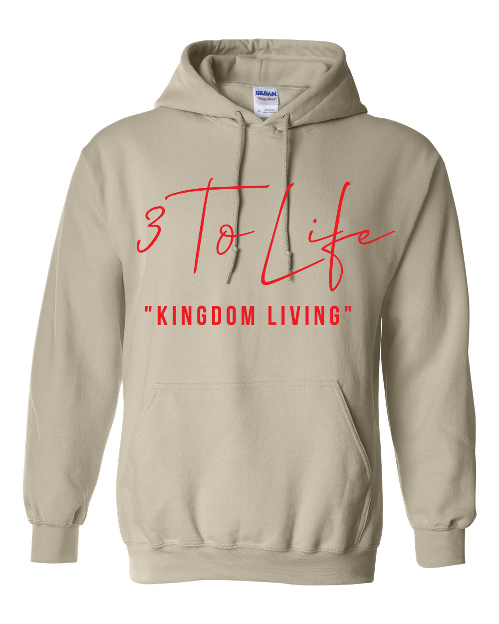 "Kingdom Living Hoodie Sand & Red"
