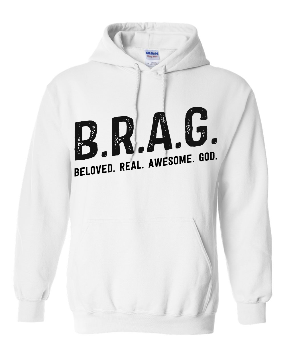 "B.R.A.G. Hoodie White & Black"