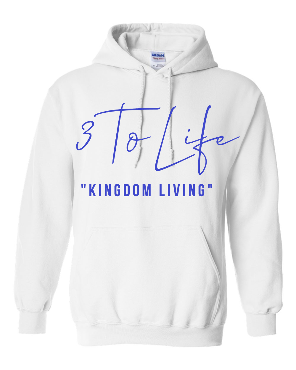 "Kingdom Living Hoodie White & Blue"