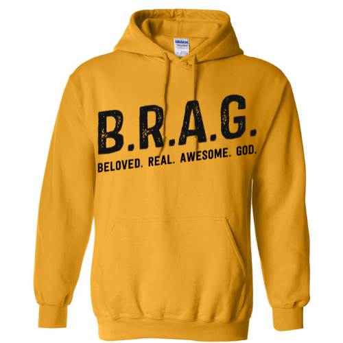 "B.R.A.G. Hoodie Gold & Black"